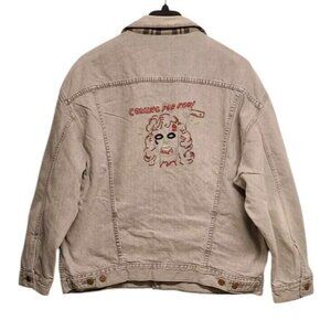 Levi's Vintage X No Fun Mens XL Grey Flannel Lined Trucker Jacket Grunge Punk